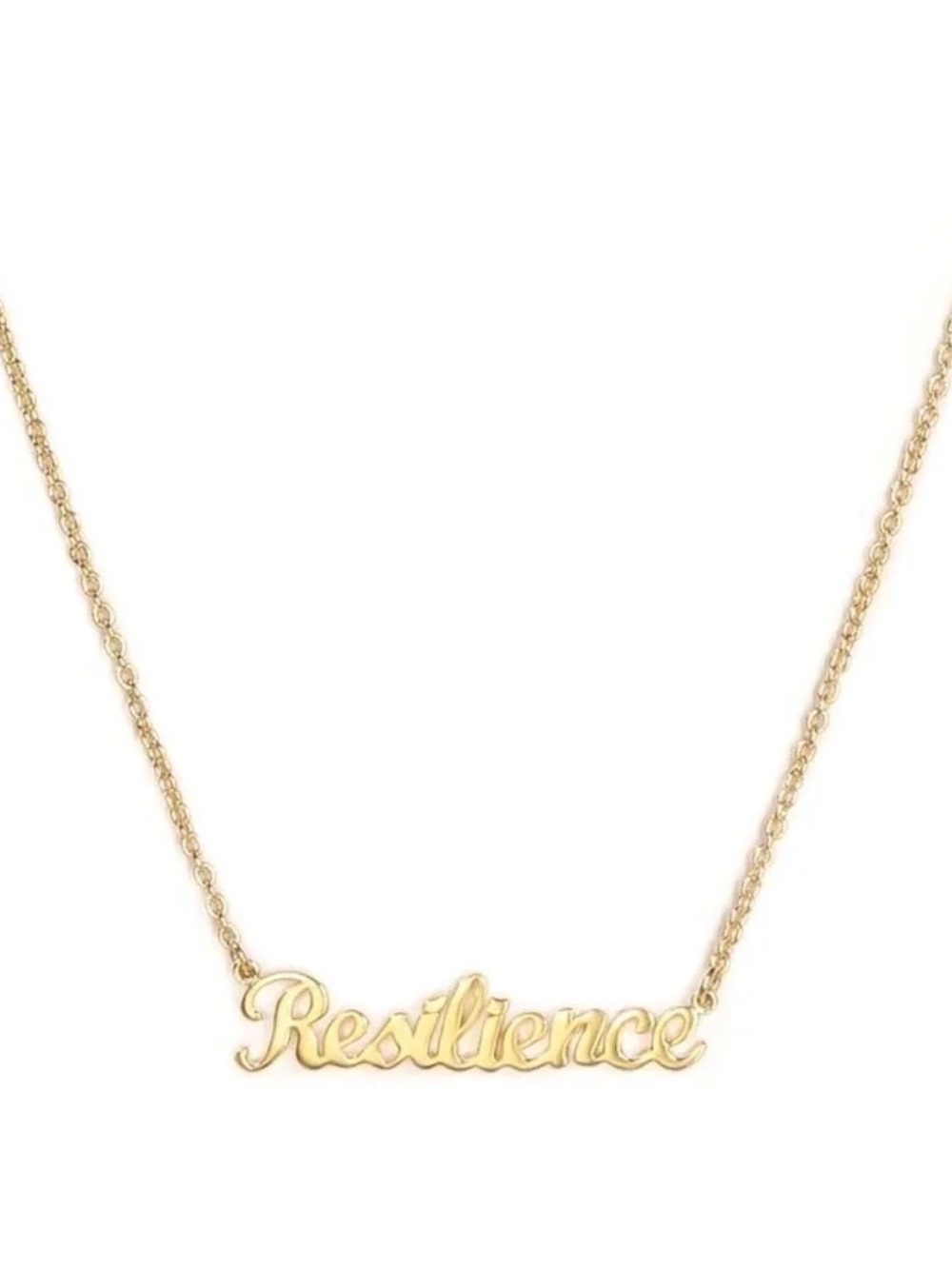 Resilience Gold Script Pendant Necklace - Women